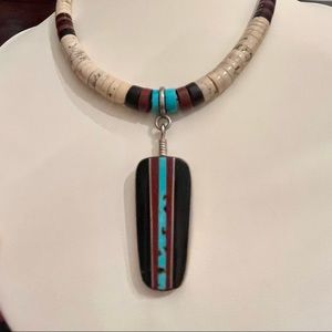 Native American Handmade Inlay Necklace